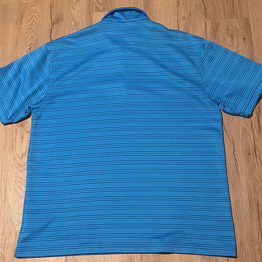 Nike Golf Men’s Stripe Polo Shirt Blue XL Short Sleeve - Picture 5 of 10